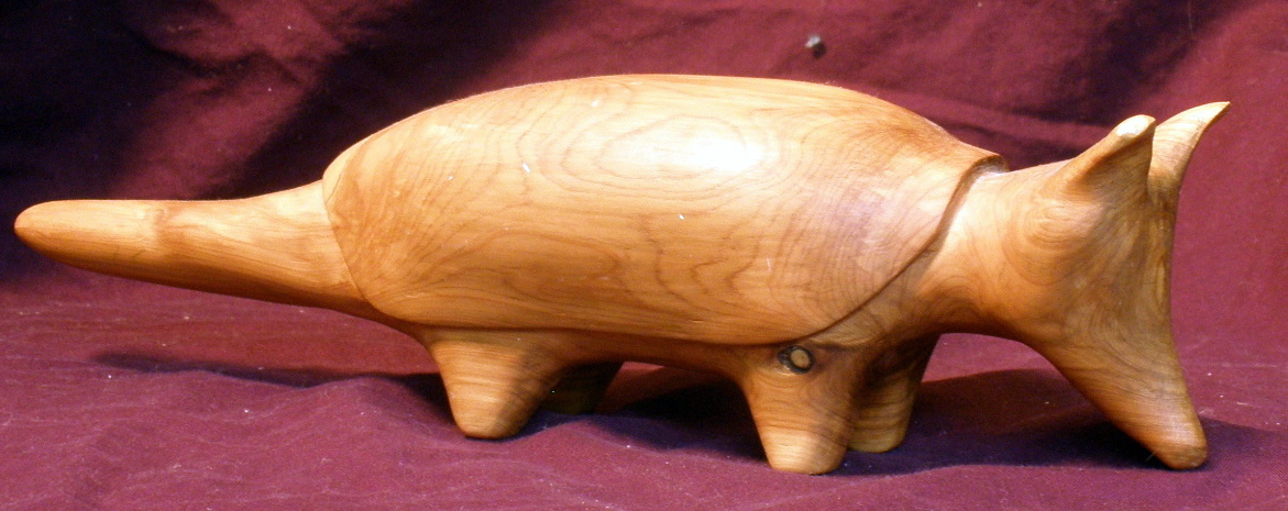 armadillo wood carving